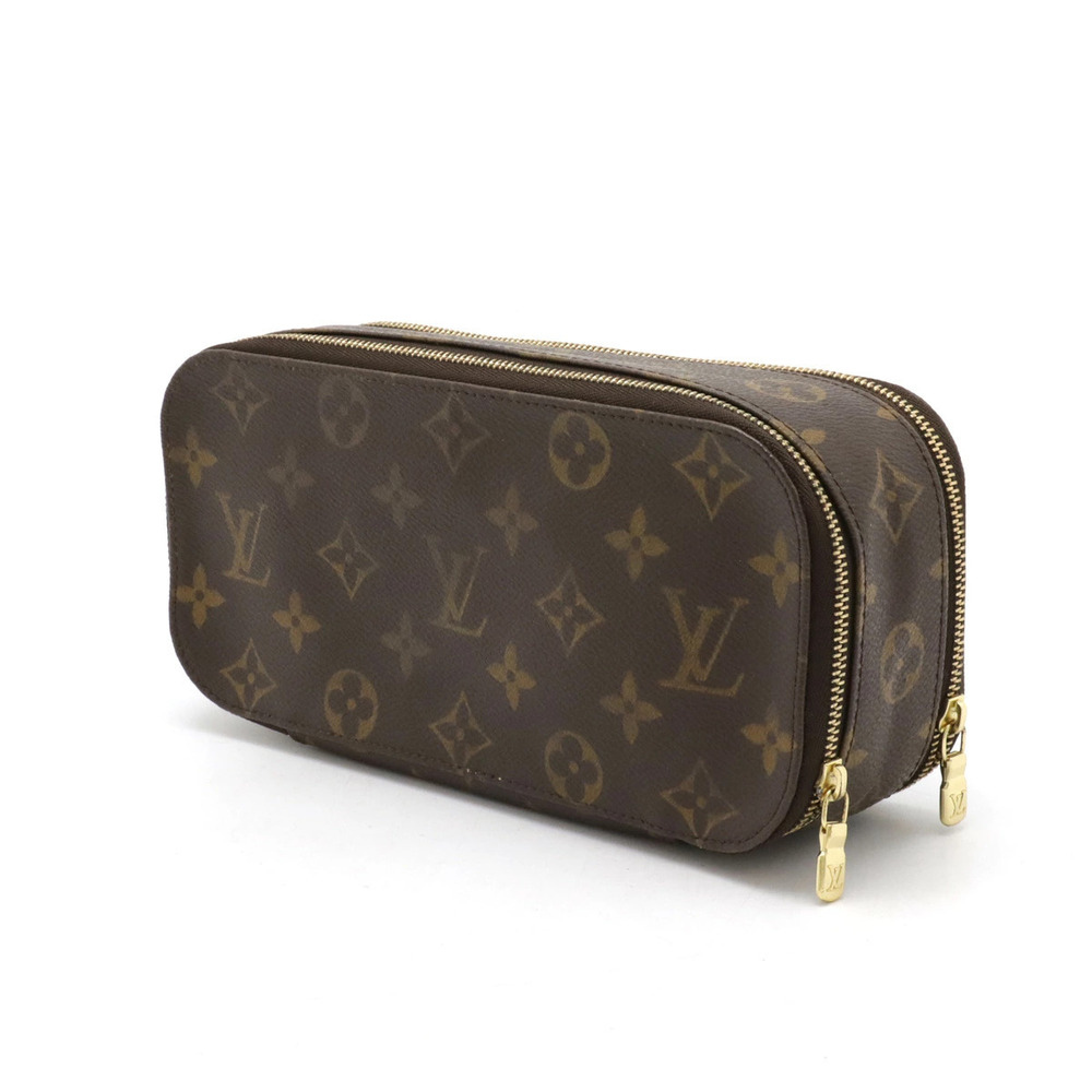 Louis Vuitton Cosmetic Clutch Trouse Makeup Pouch Travel Blush Monogram Brown